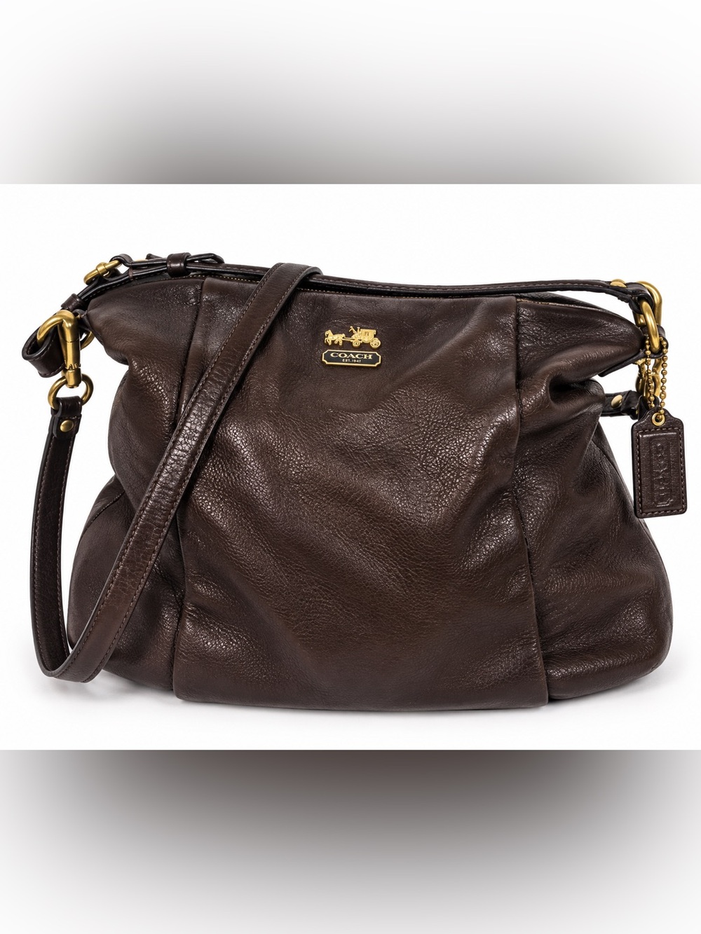 Coach Madison Isabelle G1273-21224 Mahogany Leather Hobo Crossbody Bag
